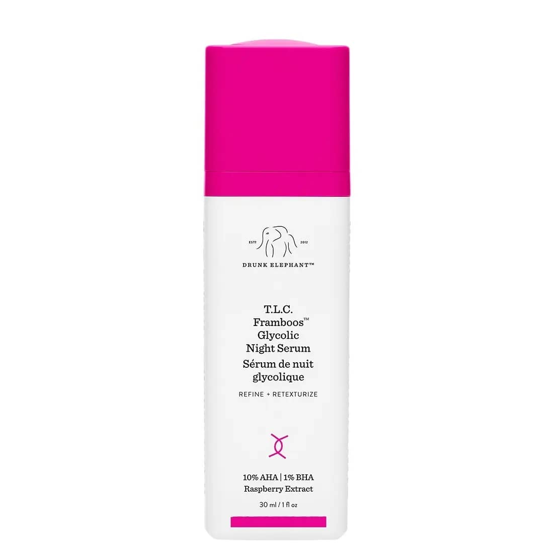 سرم شب گلیکولیک اسید از برند درانک الفنتسرم Drunk Elephant T.L.C. Framboos Glycolic Night Serum