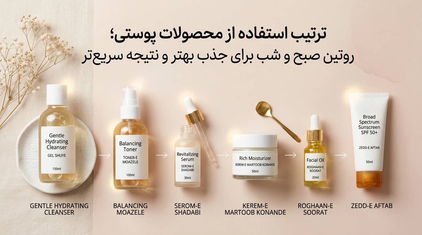 ترتیب استفاده از محصولات پوستی؛ روتین صبح و شب برای جذب بهتر و نتیجه سریع تر