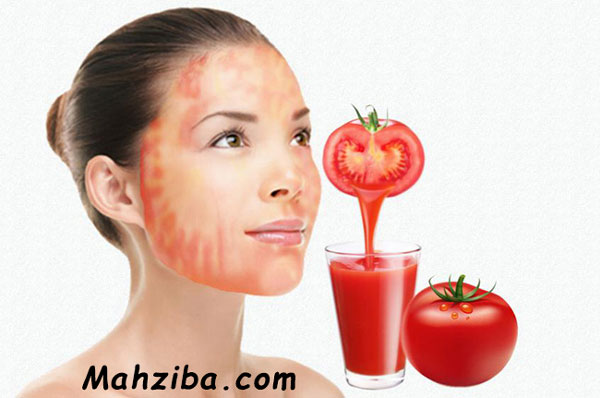 آب گوجه فرنگی برای درمان خانگی لک های پوستی