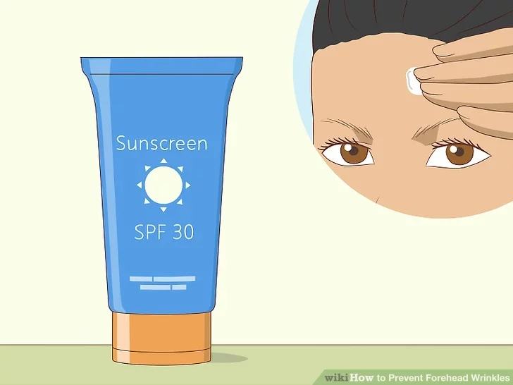 جلوگیری از چروک پیشانی با استفاده از ضد آفتاب