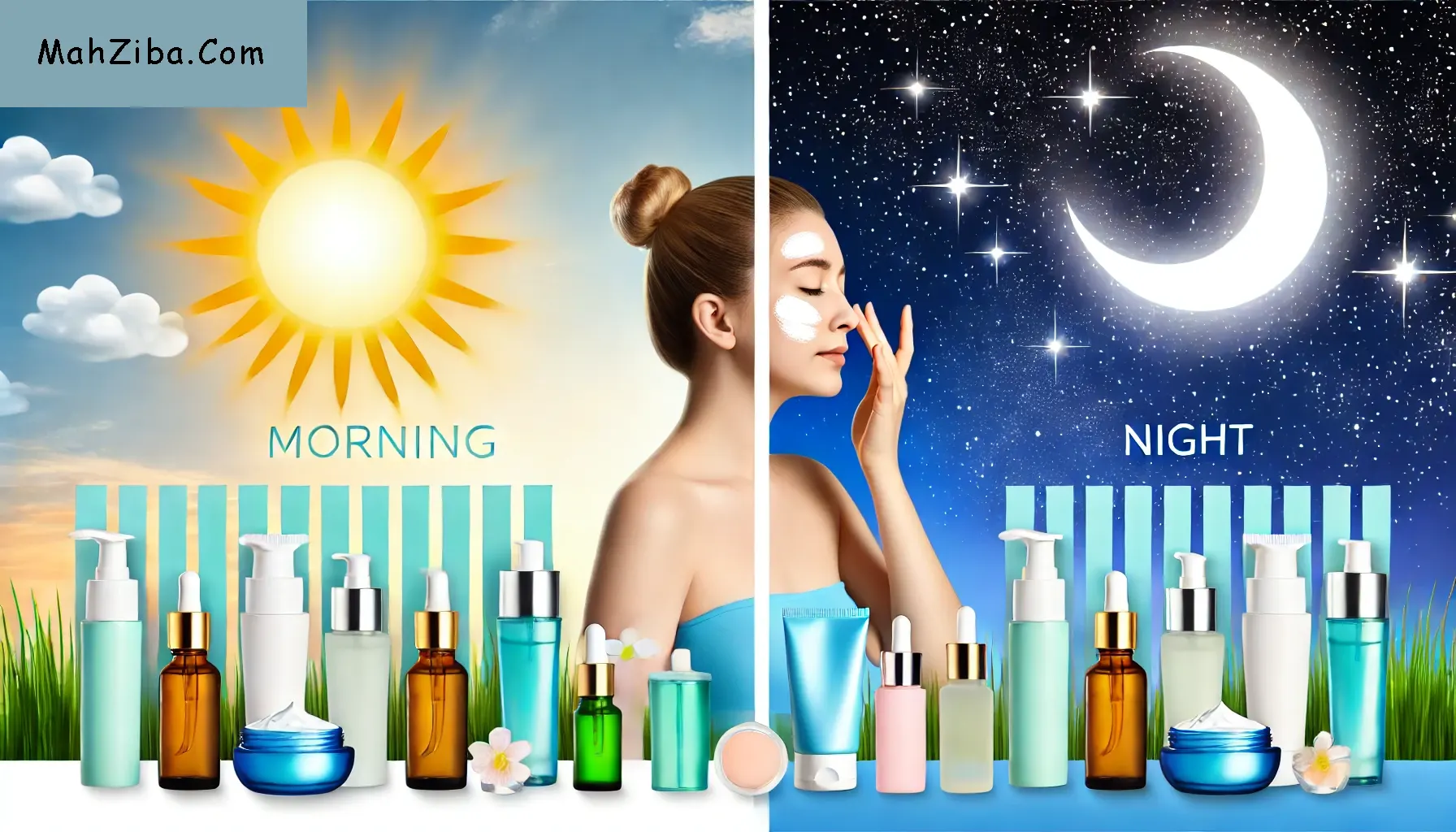 روتین پوستی شب ، روز ، بهترین روش ، ترتیب استفاده skin care routine , day and night , best order to use products